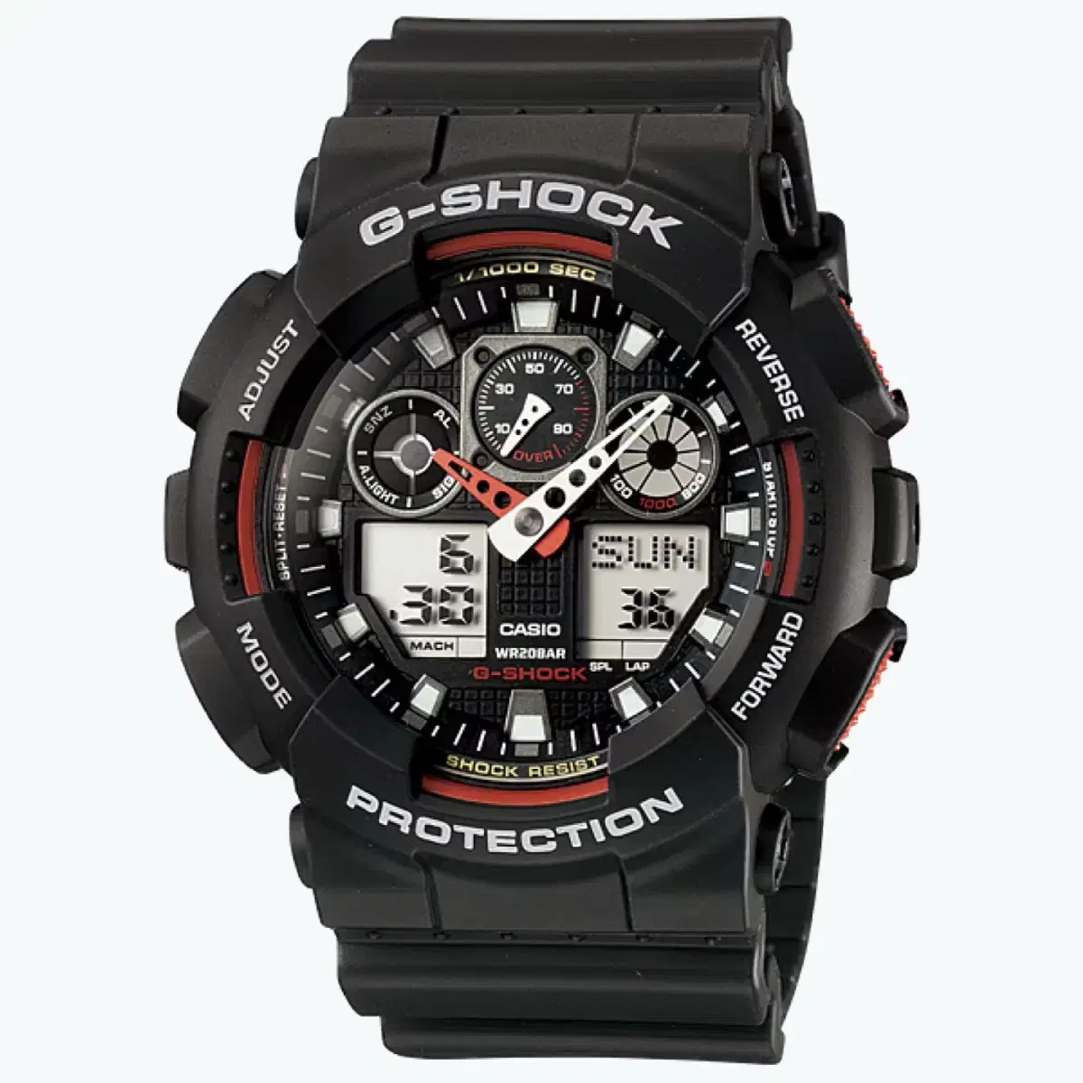 지샥 빅페이스 (G-SHOCK GA-100) 블랙&레드 팝니다